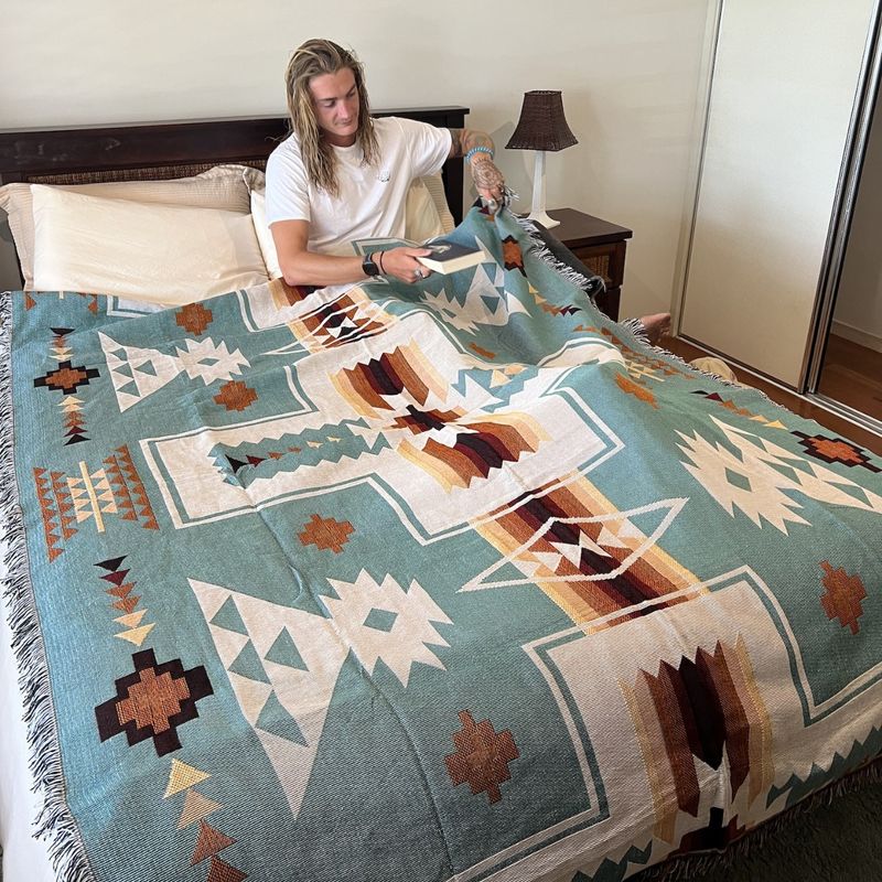 Mantas de estilo étnico bohemio marroquí, manta para sofá cama_voghion.com