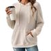 Oversize-Kapuzenpullover für Damen mit Kängurutasche – gestreifter und karierter Strickpullover, lässige Streetwear, weiches Fleecefutter aus Baumwollmischung_voghion.com