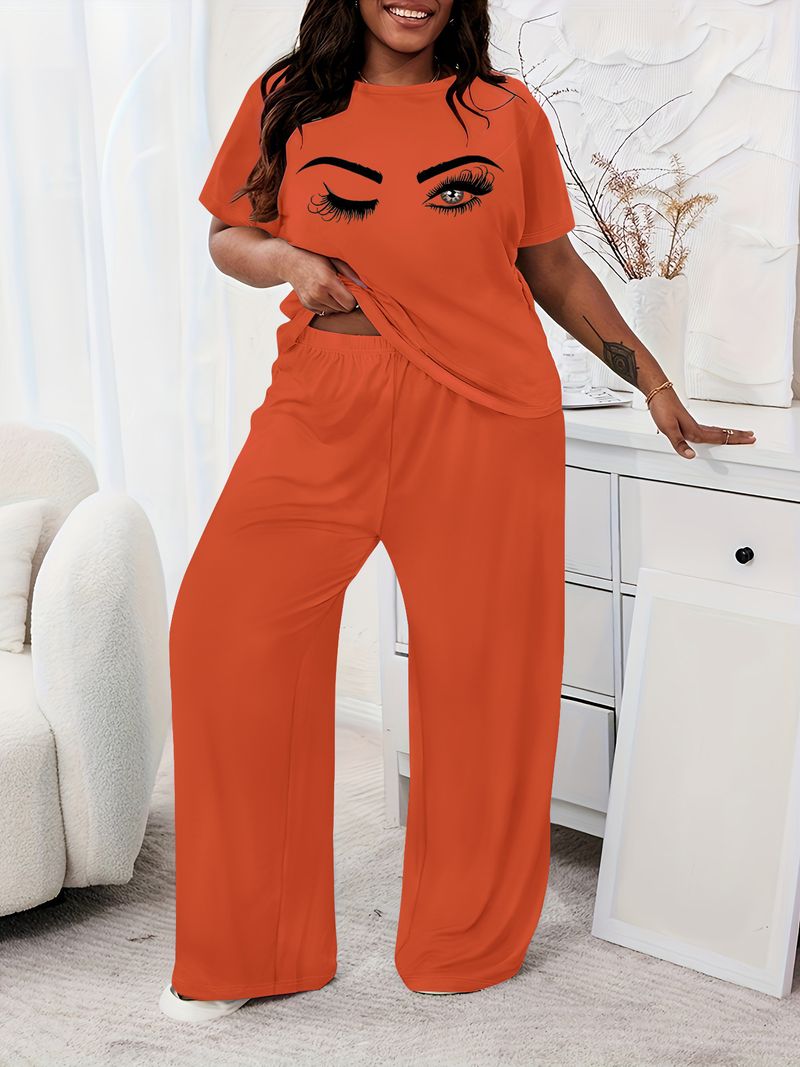 Abbigliamento da donna Nuova lettera Pigiama a maniche corte Pantaloni con stampa leopardata Completo due pezzi_voghion.com