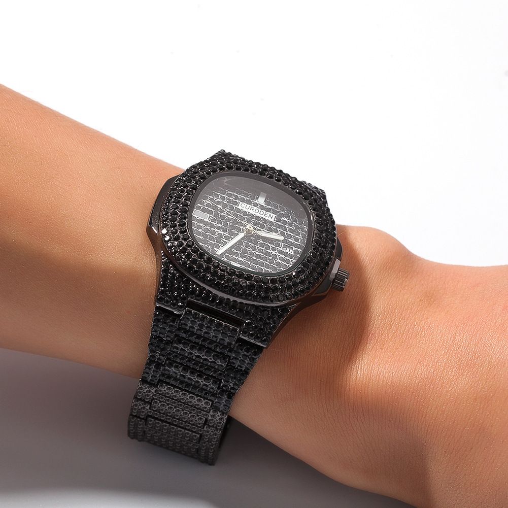 Orologio StellarHype Hip-Hop da uomo - Quadrante interamente in diamanti e cassa oversize da 45 mm_voghion.com