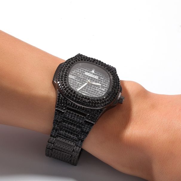 Orologio StellarHype Hip-Hop da uomo - Quadrante interamente in diamanti e cassa oversize da 45 mm_voghion.com