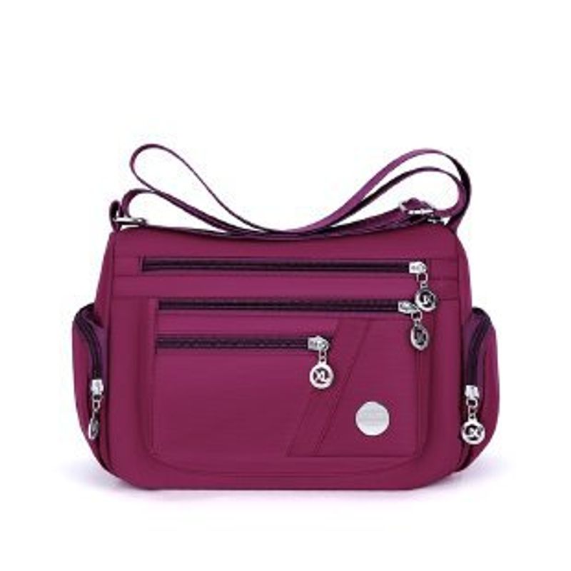 Nylon waterproof crossbody bag, Japanese and Korean solid color shoulder bag, large capacity casual storage, women's crossbody bag_voghion.com