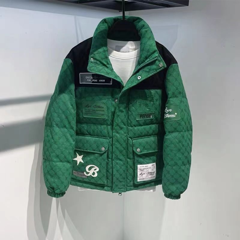 Piumino unisex vintage ricamato – Cappotto oversize con cappuccio, imbottitura in poliestere per un calore estremo_voghion.com