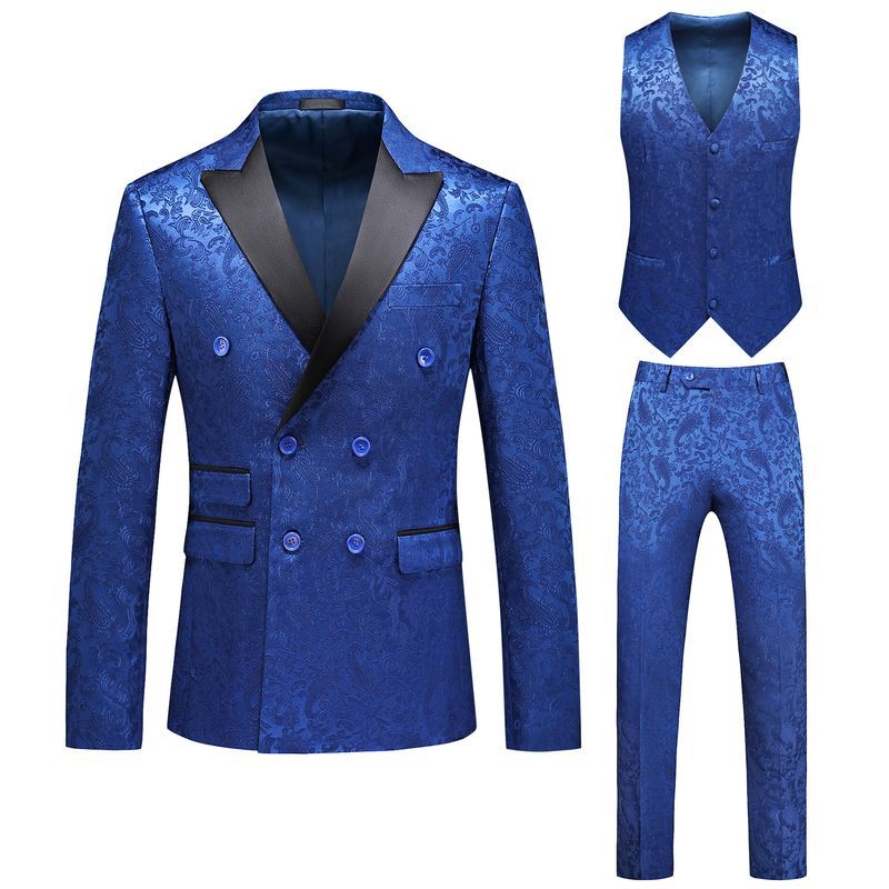 Herren Business Casual dreiteiliger formeller Anzug koreanische Version schlanke Trauzeugen Bräutigam Hochzeitskleid Männer_voghion.com
