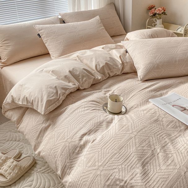2/3/4-teiliges Bettwäsche-Set, Garn-Bettwäsche, Bettwäsche, vierteiliges Set_voghion.com