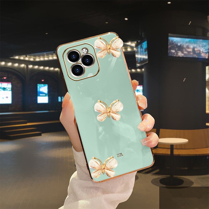 3D Farfalla Liscia Molle Del Silicone Cassa Del Telefono Per VIVO Y17 Y12 Y15 Y20 Y50 Y30 Y85 Y83 Y97 VIVOY50 Y 30 placcatura Indietro Cove_voghion.com