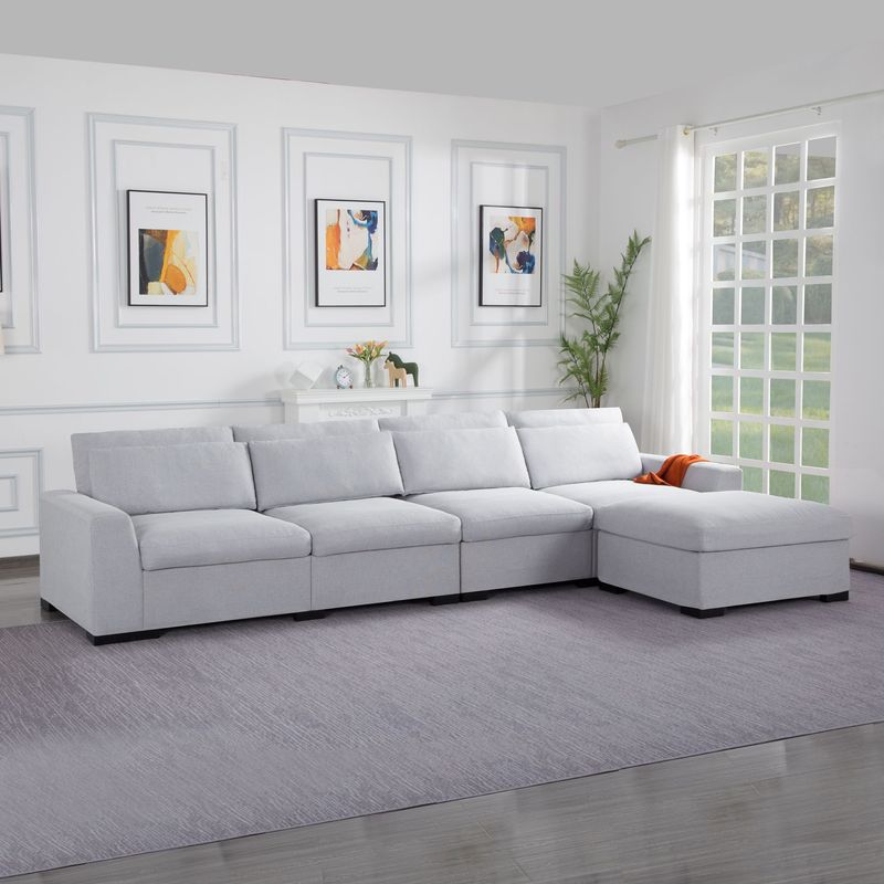 149' Modular Sectional Sofa With Ottoman_voghion.com