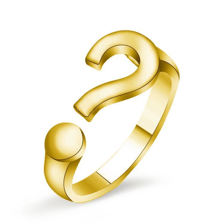 Korean Style ins Cool Style Creative Open Question Mark Ring Niche Design Simple Internet Celebrity Distinctive Finger Ring for Women_voghion.com