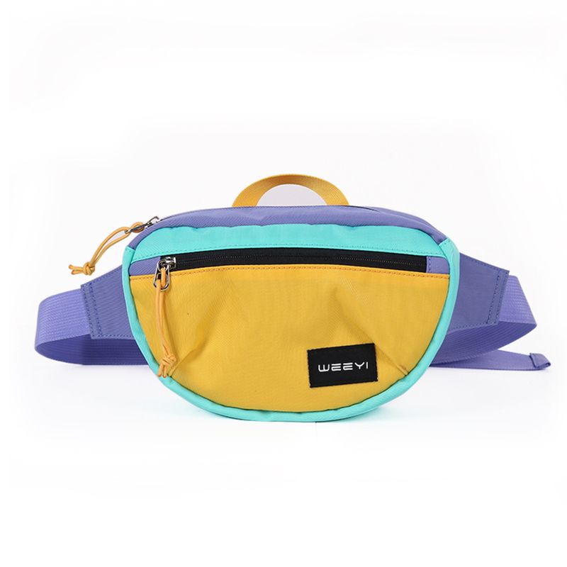 Borsa a tracolla sportiva personalizzabile con design a blocchi di colore casual e semplice da donna_voghion.com