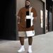 Men's Clothing Plus Size Summer T Shirt Shorts Suit Pattern Splicing 3D Digital Printing Casual Beach Pants Suit_voghion.com