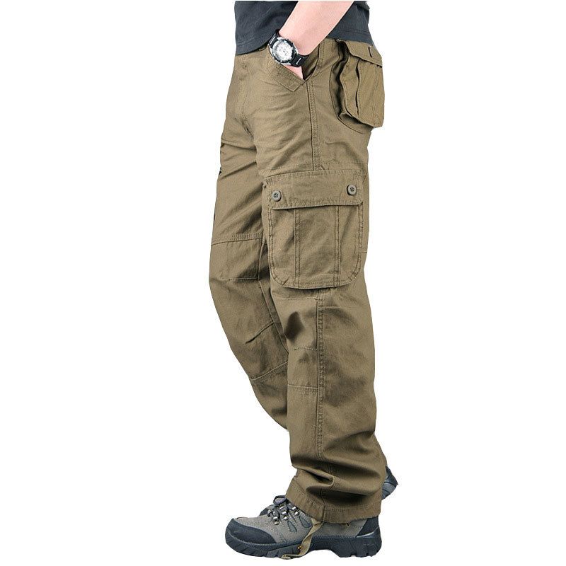 overalls for men, outdoor casual trousers, large size straight sports pants, multi-pocket loose work pants_voghion.com
