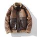 Men's Winter Fleece-Lined Jacket – Faux Shearling Trim, Relaxed Fit (Black/Dark Brown, M-5XL)_voghion.com