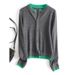 Cardigan lavorato a maglia con scollo rotondo Design Sense per donna 2024 primavera e autunno stile francese commercio estero color-block_voghion.com