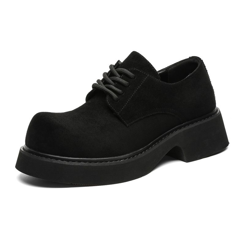 Kleine Lederschuhe Casual Herren Plateau Retro Big Head Lederschuhe Erhöhen Herrenschuhe_voghion.com
