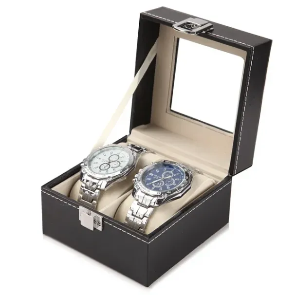 Heißer Verkauf PU Leder Display Lagerung Sammlung Organizer Uhr Box Für Männer Uhr Display Fall Mit Glas Top Uhr Lagerung Box_voghion.com