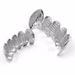 TOPGRILLZ New Fit Silver Plated CZ Micro Pave Top & Bottom GRILL SET Rhodium Teeth Grills Vampire Tooth Grillz_voghion.com