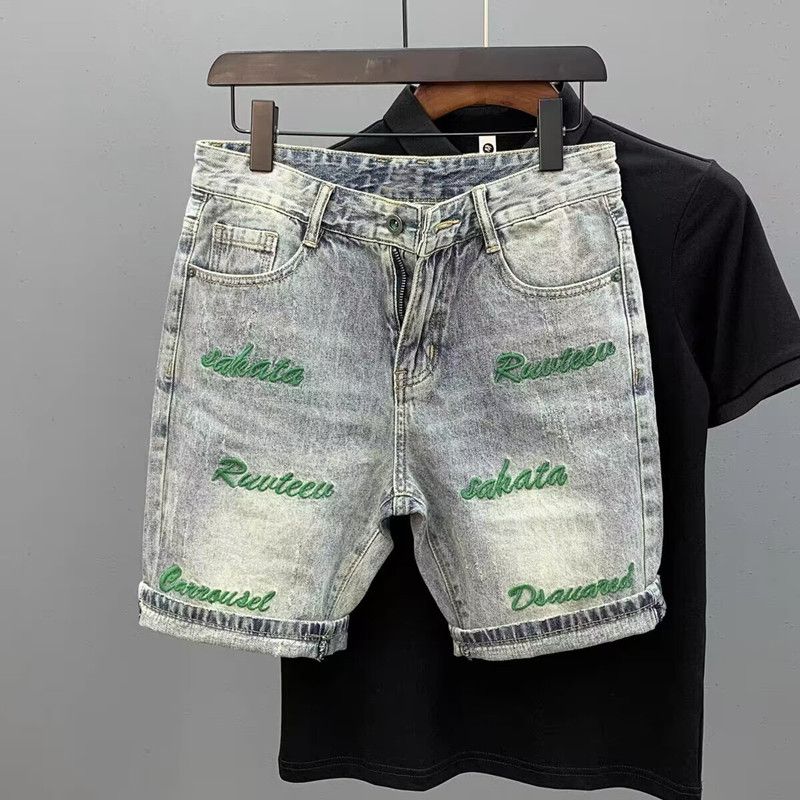 Summer brand denim men's trendy internet celebrity versatile casual shorts, social spirit, young man hole torn five_voghion.com