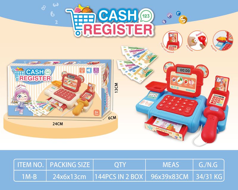 Sprzedawana na całym świecie, najlepiej sprzedająca się zabawka – symulator kasy fiskalnej w miniaturowym sklepie spożywczym. Model kasy fiskalnej do odgrywania ról._voghion.com