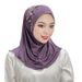 Vrouwen Hijab Effen Kleur Elastische Geometrische Kruispatroon Sjaal Hoed Baotou Hoed Vrouwen Etnische Hoed_voghion.com