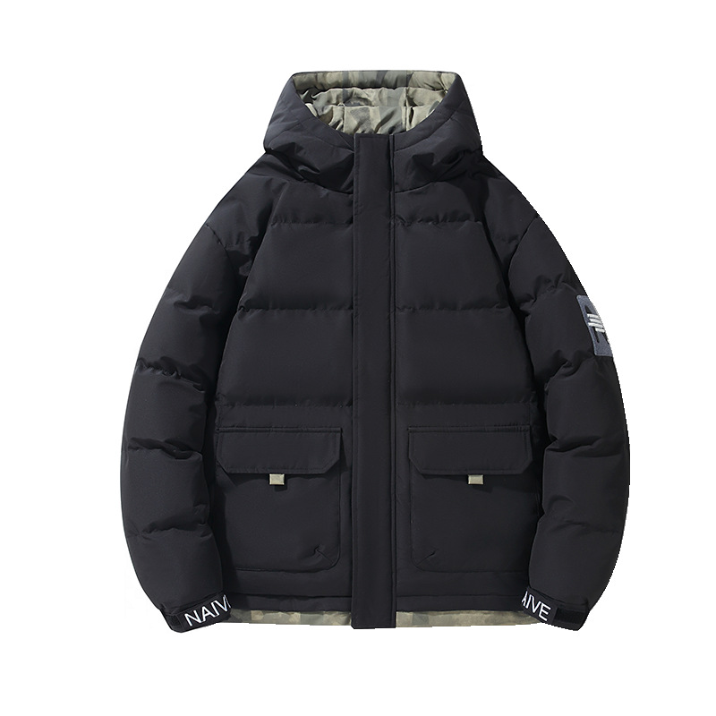 Piumino freddo spesso da esterno da uomo alla moda casual con cappuccio caldo imbottito in cotone_voghion.com