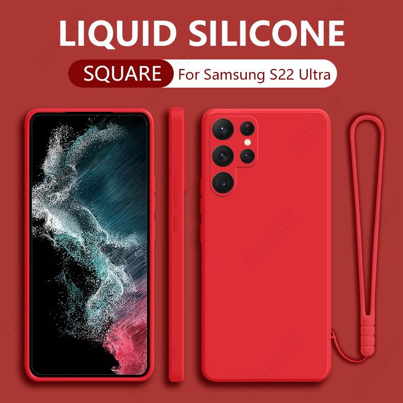 Custodia con cordino liquido per Samsung Galaxy S22 S21 Ultra S20 FE Plus A70 A50 A71 A51 A72 A52 Custodia morbida con cinturino da polso C_voghion.com