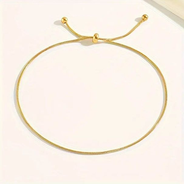 Adjustable Rope Shrink Snake Bone Chain Simple Elegant Beach Summer Party Anklet Jewelry_voghion.com