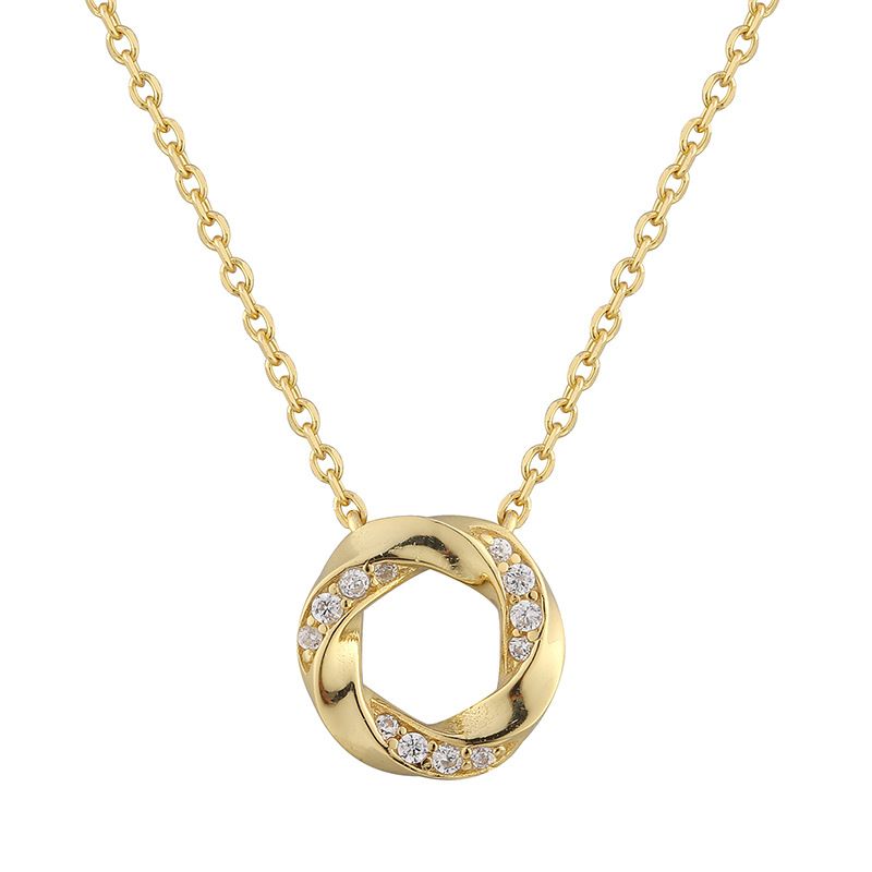 Prosty Ins Style Srebro Sterling Kwadratowy Pavé Diament Temperament Ulica Strzelanie Modny Naszyjnik Damski Biżuteria_voghion.com