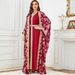 Elegant Middle Eastern Two-Piece Abaya Dress With Long Robe & Scarf – Flowy Maxi Dress For Women, Modest Islamic Fashion In Red, Apricot, Light Blue_voghion.com