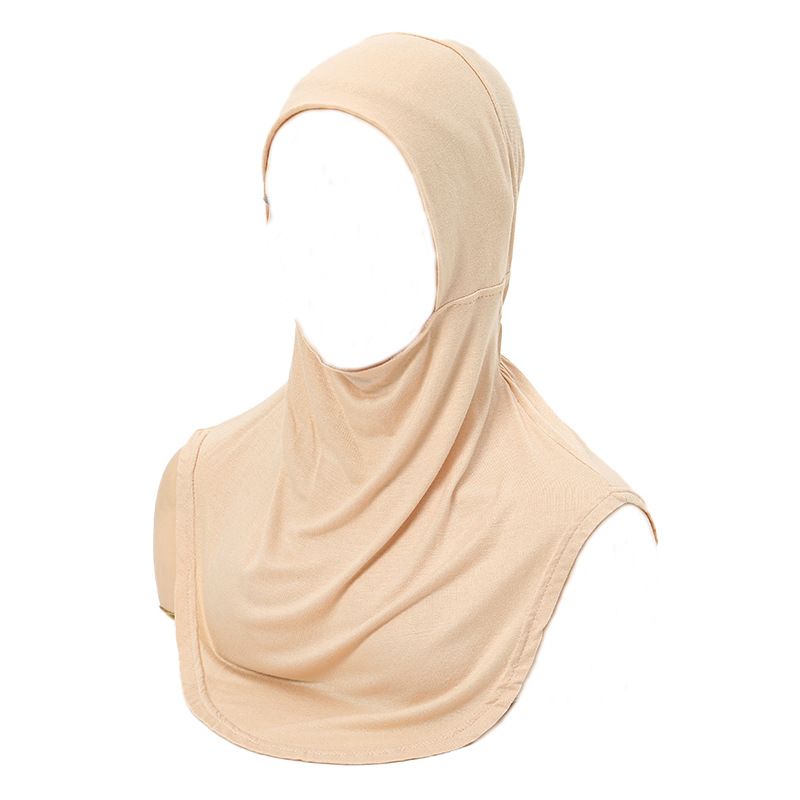 2024 Nieuwe etnische stijl zijden katoenen elastische basis hoed effen kleur Hui, Maleis, Indonesisch eenvoudige en veelzijdige hoofddoek_voghion.com