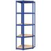 5-Layer Corner Shelf Blue Steel&Engineered Wood_voghion.com