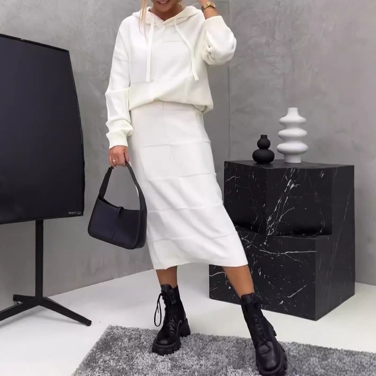 Abbigliamento donna Independent station nuova mezza gonna mezza gonna due pezzi set autunno e inverno_voghion.com