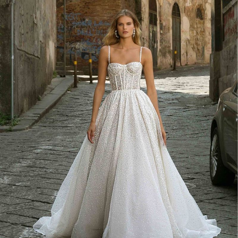 Abito da sposa da viaggio da donna, abito da sposa da viaggio fuori casa, abito da damigella d'onore con paillettes luccicanti_voghion.com