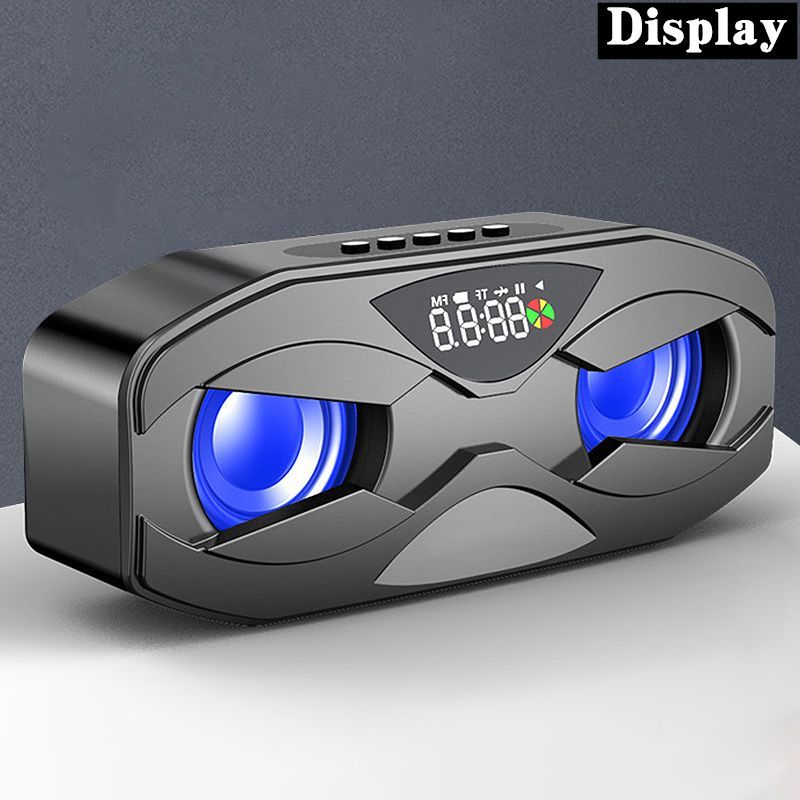 M8 Cool Robot Design Bluetooth Speaker LED Rhythm Flash Wireless Loudspeaker FM Radio Alarm Clock TF Card Support Subwoofer_voghion.com