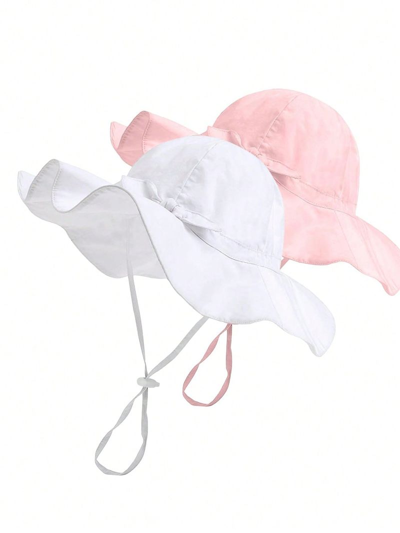 1 Baby Bow Wide Brim Protection UPF 50+ Sun Hat For Summer Beach Hats Toddler Sun Hats_voghion.com