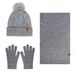 Autumn And Winter Wool Hat Scarf Gloves Three Piece Set Warm Double Layer Plus Velvet Knitted Women's Knitted Hat Cross Border_voghion.com