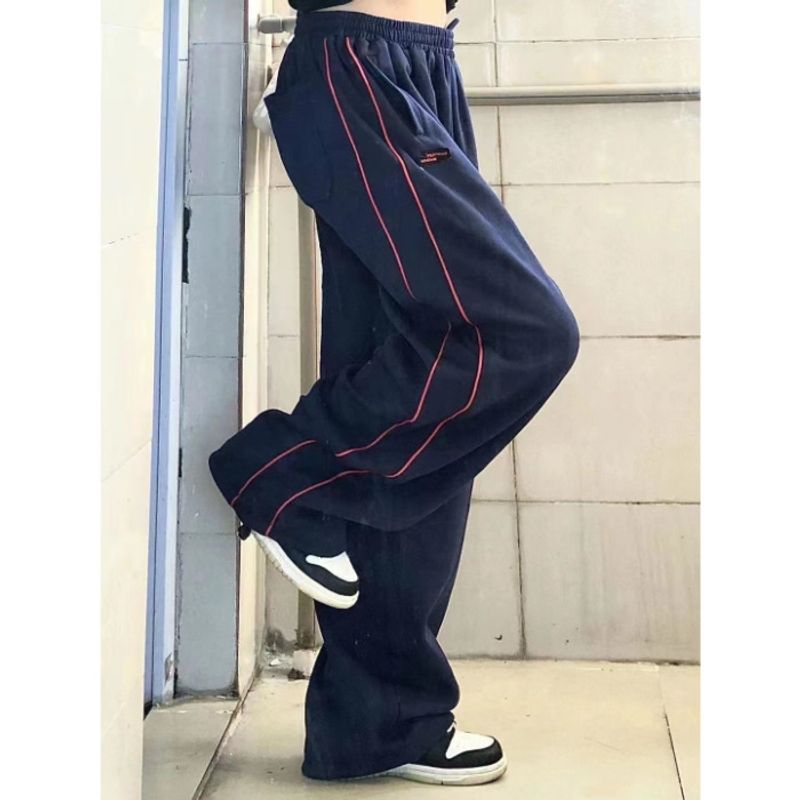 695 # [6535 Hua Cotton Composite] Pantalon large décontracté taille haute pour femme, style streetwear américain, début du printemps 2023_voghion.com