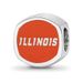 Sterling Silver Rhodium-plated LogoArt University Of Illinois Double Logo Enameled Bead_voghion.com