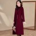Women's Knee-Length Wool Blend Trench Coat With Belt - Elegant Office Casual Overcoat In Solid Colors (Khaki, Burgundy, Coffee, Caramel)_voghion.com