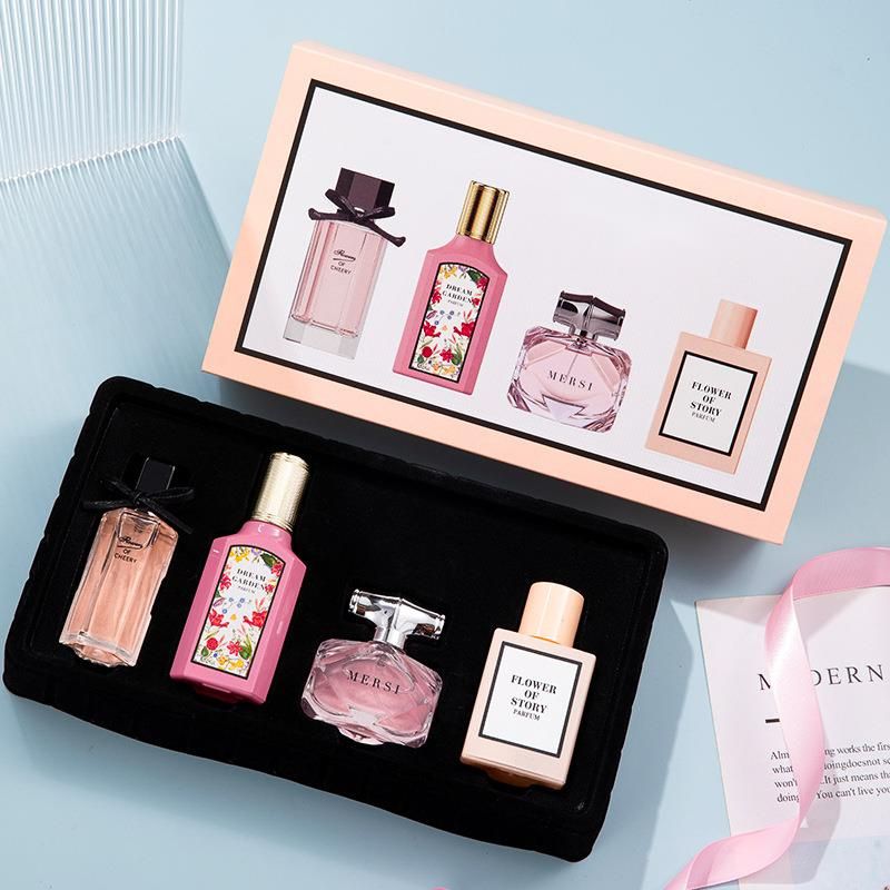 Conjunto de cuatro piezas de Perfume para mujer, caja de regalo con flores florales, fragancia fresca y duradera, gran oferta, producto nuevo de 2023_voghion.com