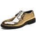 Shiny Brogue British Style Smooth Men Silver Sequin Leather Men's Stylish Shoes Gold_voghion.com
