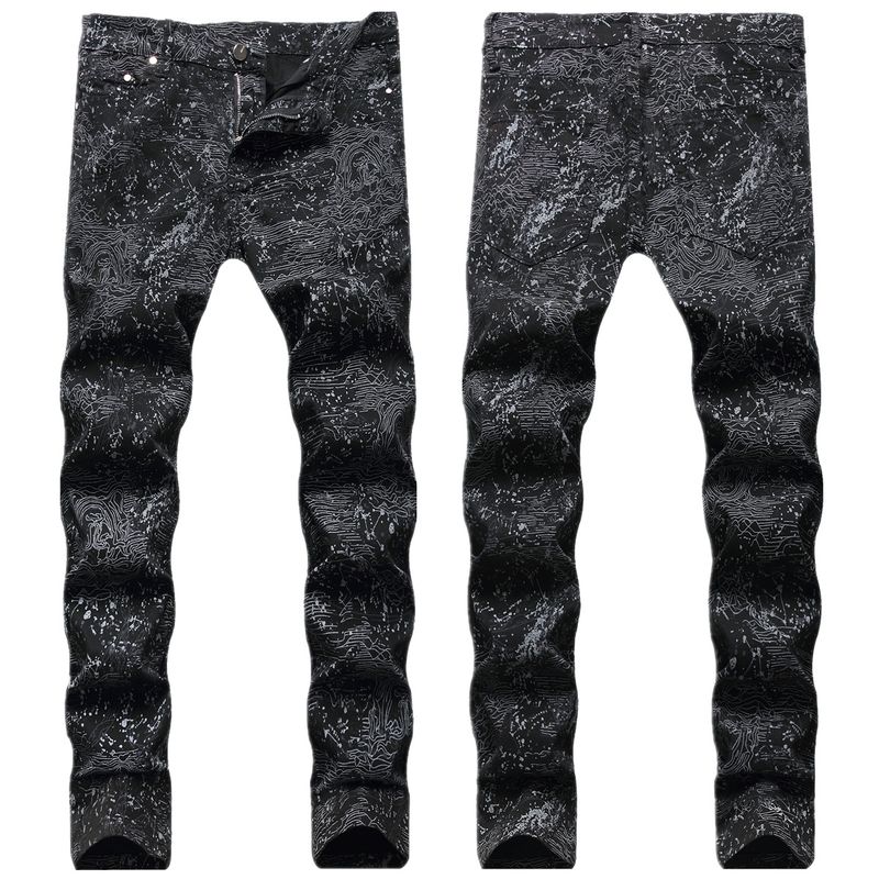 Herenkleding op voorraad 2024 Ashion merk jeans rechte heren slanke broek trendy jeugd mid-taille broek_voghion.com