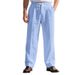 Autumn American Style Breathable Linen Casual Men's Simple Trendy Loose Beach Long Pants_voghion.com