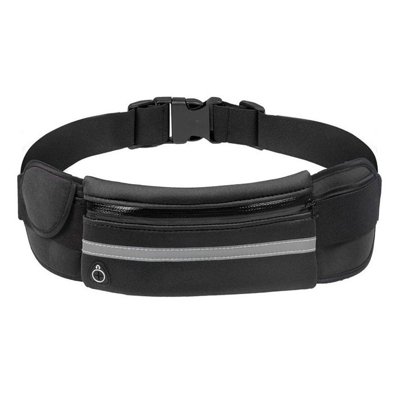 Lihanbao Tragbare wasserdichte Laufgürteltasche Joggen Wandern Sportgürtel Anti-Diebstahl-Beutel-Schwarz_voghion.com