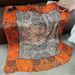 Orange vine lined fashionable printed large scarf, new summer thin and versatile silk shawl square scarf_voghion.com