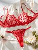 INS Style Sexy Lingerie Set Pure Desire Women Heart Embroidery Push-Up Bra Thin Breathable_voghion.com