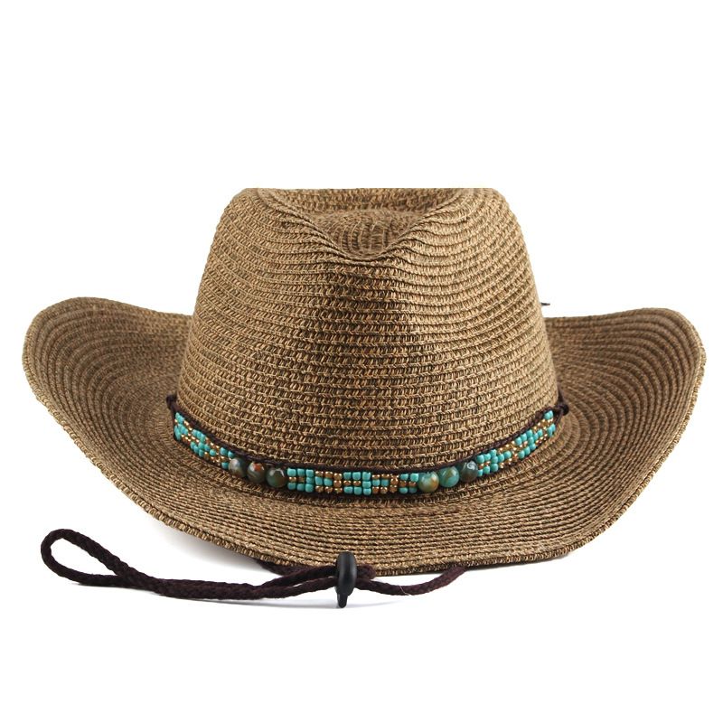 Men's Cowboy Hats jazz hats European and American western cowboy hats outdoor leisure straw hats retro gentleman hats_voghion.com