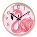 Yipula 6636 Flamingo Love Pink Wall Watch Silent Sweep Second Quartz Clock_voghion.com