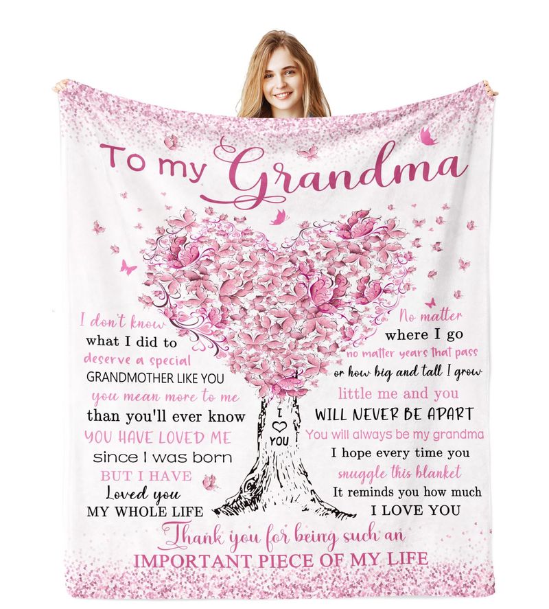 Pink Love Tree Pattern Blanket Flannel Soft Comfortable Home Blanket Cover Blanket Daughter Birthday Holiday Gift_voghion.com