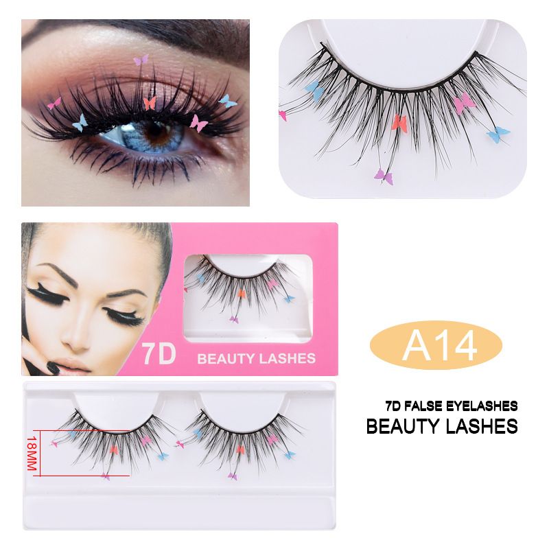 Ciglia finte con paillettes scintillanti e patch a forma di cuore e fiore - Fibra sintetica, ideali per feste di Natale e spettacoli_voghion.com