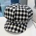 Woolen Beret For Women, Autumn And Winter, Niche College Style, Newsboy Plaid Octagonal Hat, Painter Hat_voghion.com